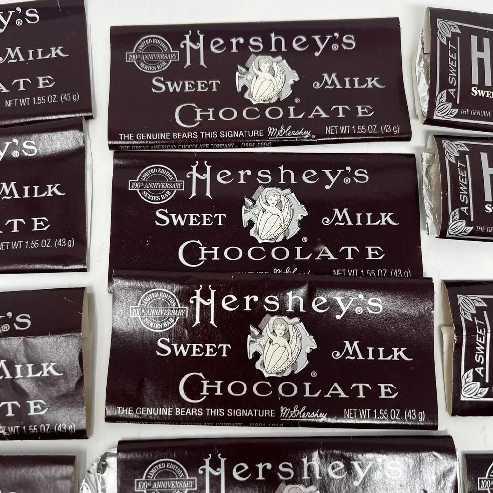 1990s HERSHEY'S Candy Bar Wrapper Lot of 15 Chocolate Hershey, PA vintage Almond
